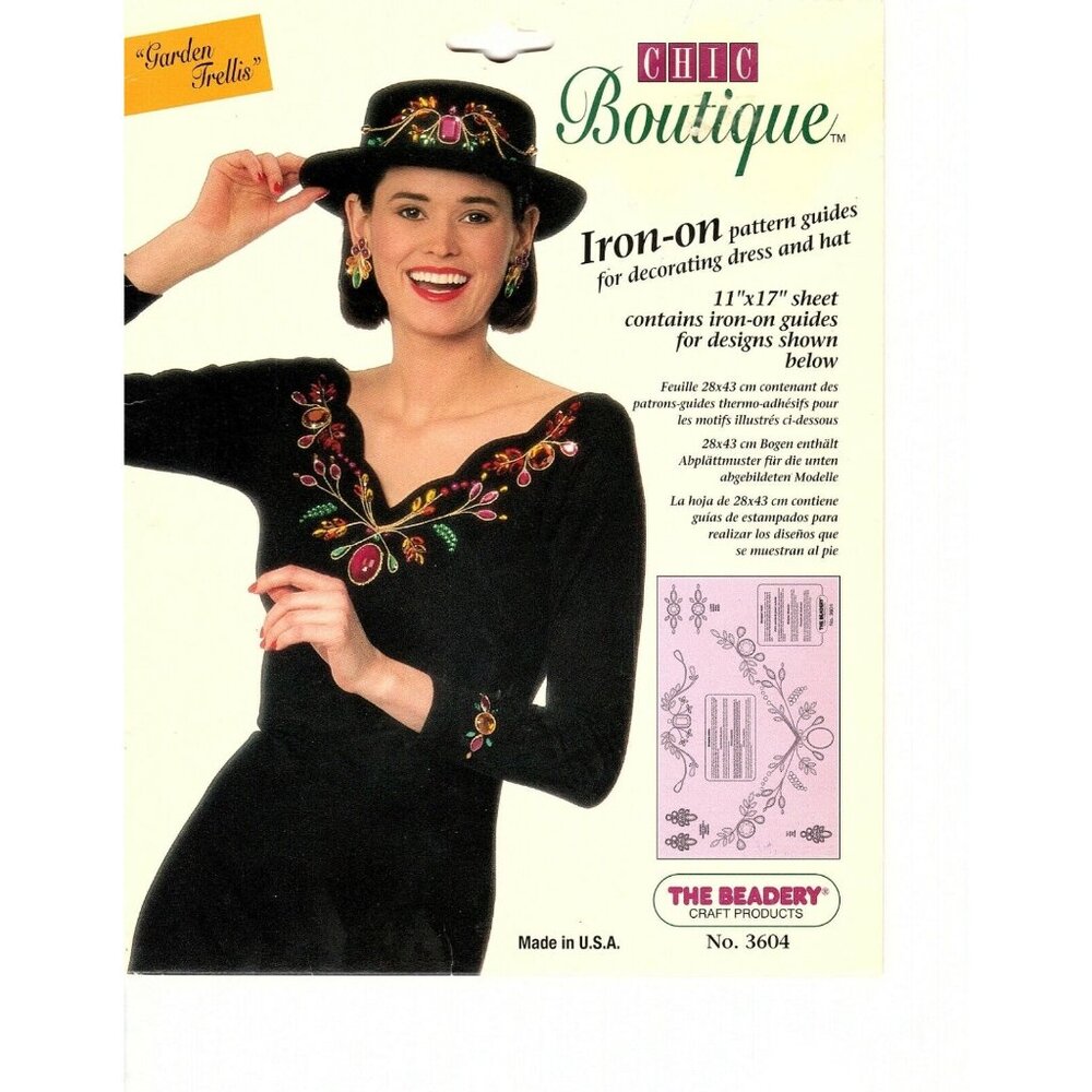 Chic Boutique Iron On Pattern Guides for Decorating With Beads Garden Trellis